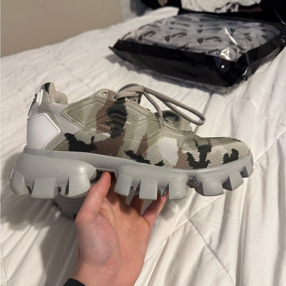Prada Gray Camouflage Men's Sneakers